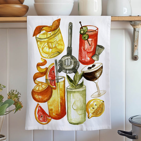 Cocktail Hour Tea Towel